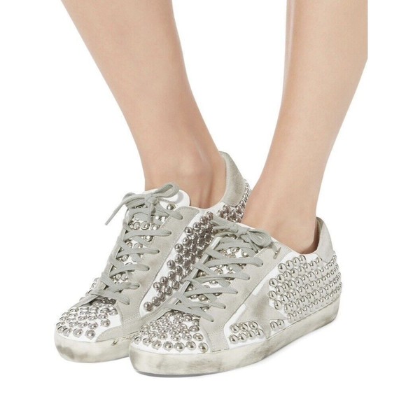 Golden Goose Superstar Silver Studded Low Top Sneakers Size 40 RARE - Picture 1 of 16